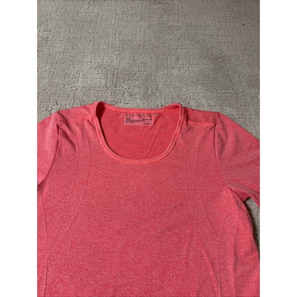 Under Armour Threadborne Fitted Seamless Short Sleeve Coral Pink Womens Size S - Picture 8 of 8